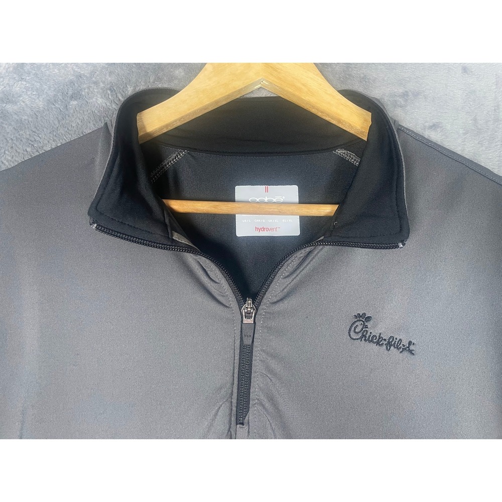 Oobe Chick-fil-A Mens Large Hydrovent Quarter Zip Pullover Gray Performance Top